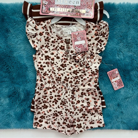 Btween Two Pack Rompers Size 2T Toddler Girl - Picture 2 of 11